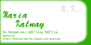maria kalnay business card